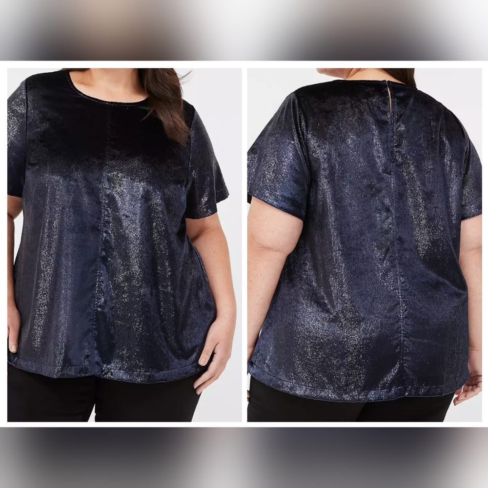 LANE BRYANT Velvet & Lurex Swing Top 24